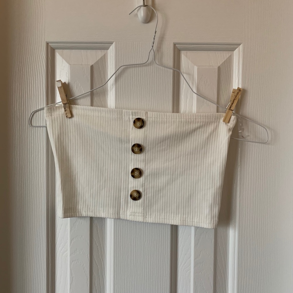 button up tube top